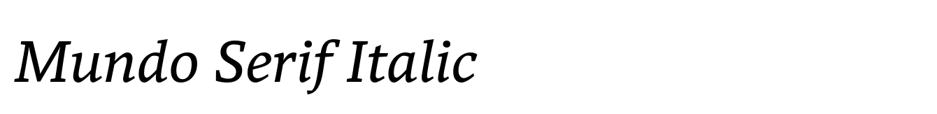 Mundo Serif Italic